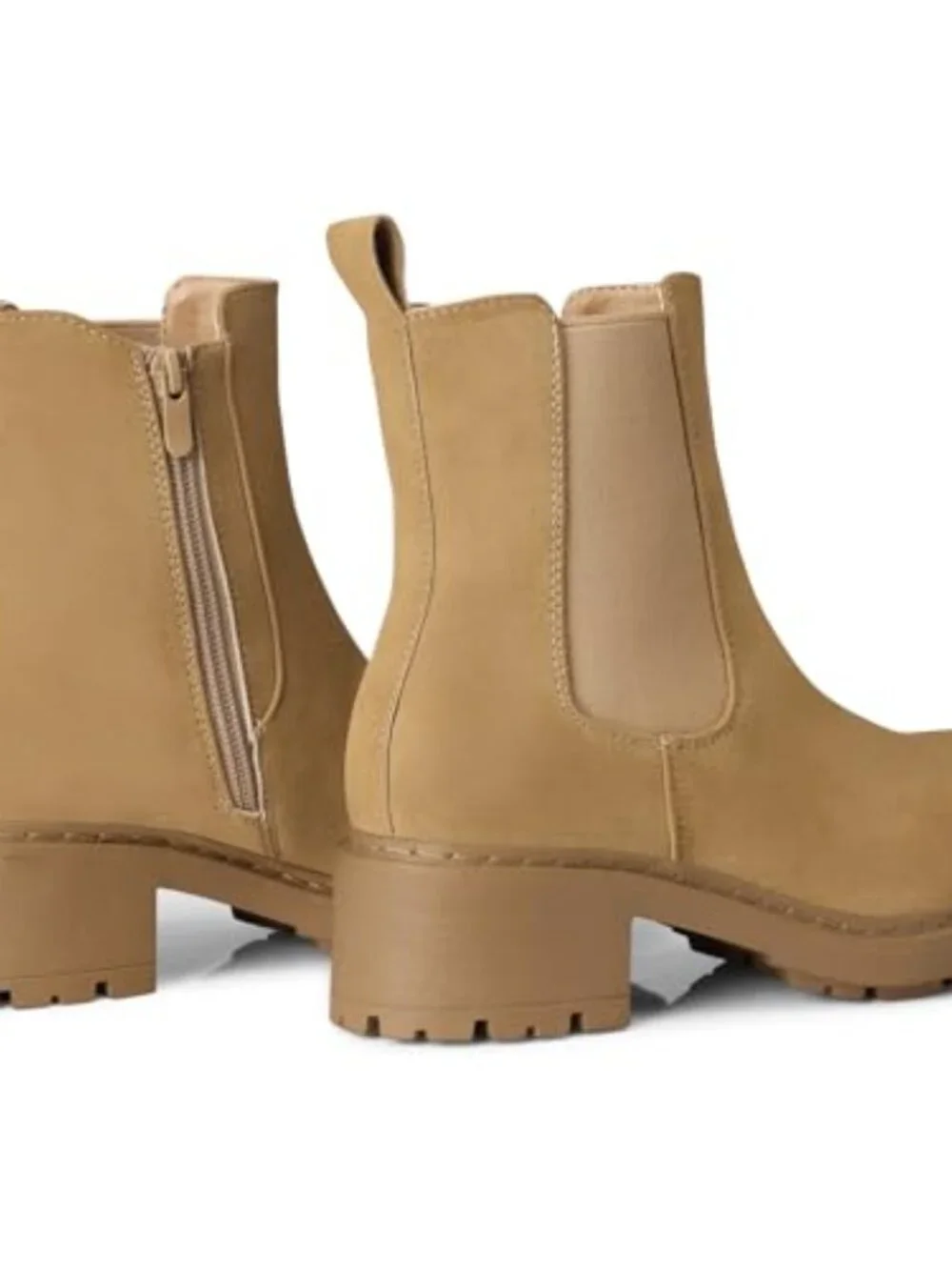 Women's Chelsea Ankle Boots: Slip on Chunky Heel Platform Booties with Side
